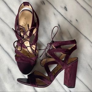 Sam Edelman Yardley Suede Lace Up in Wine, Sz 10